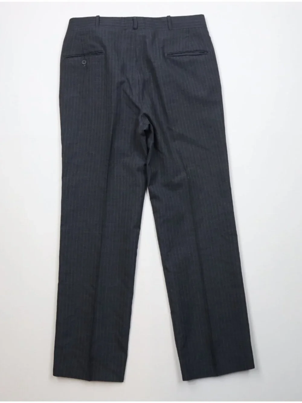 Vintage 70s Mens 36R 2 Piece Pinstriped Suit Wedding Gray Wide Leg 34x30 USA